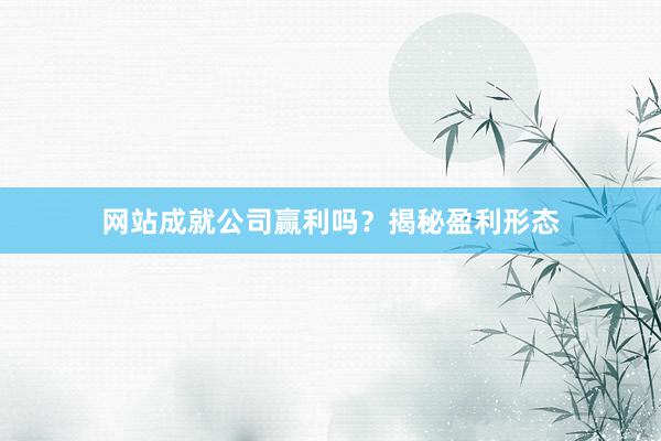 网站成就公司赢利吗？揭秘盈利形态